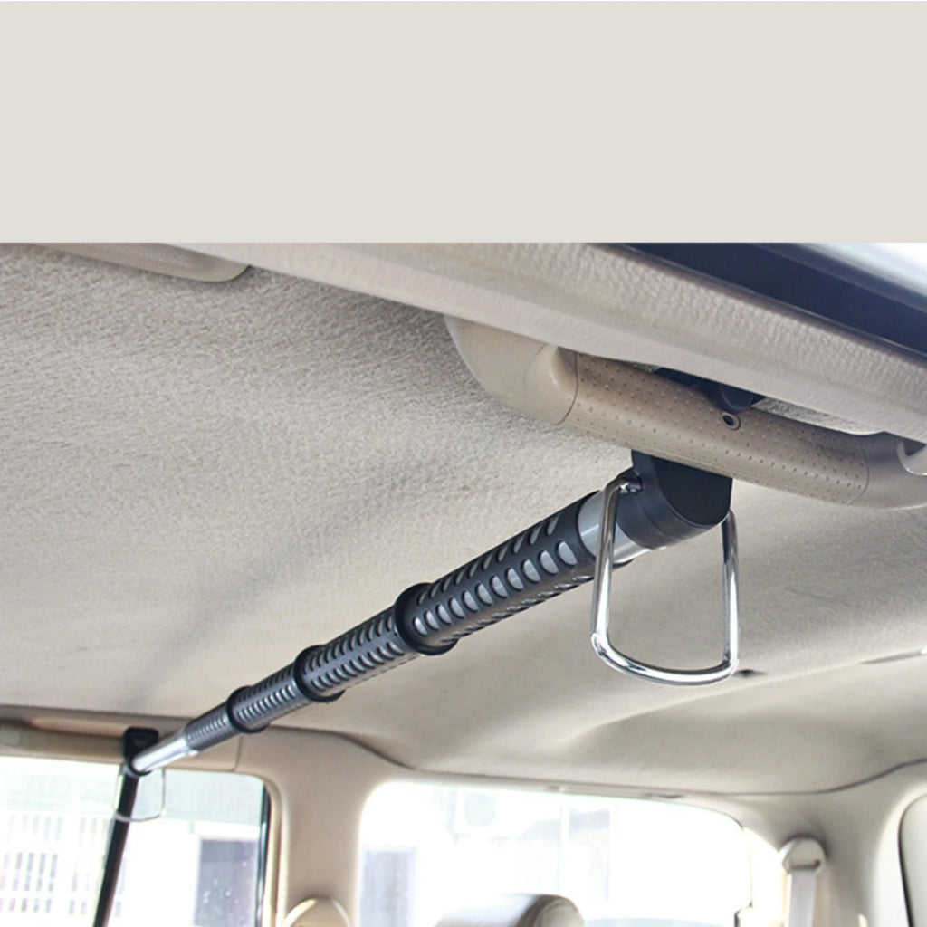Telescopic Car Clothes Hanger Rod Perforated Car Clothes Hanger Bar Telescopic Garment Rack Hooked Ends Heavy Duty