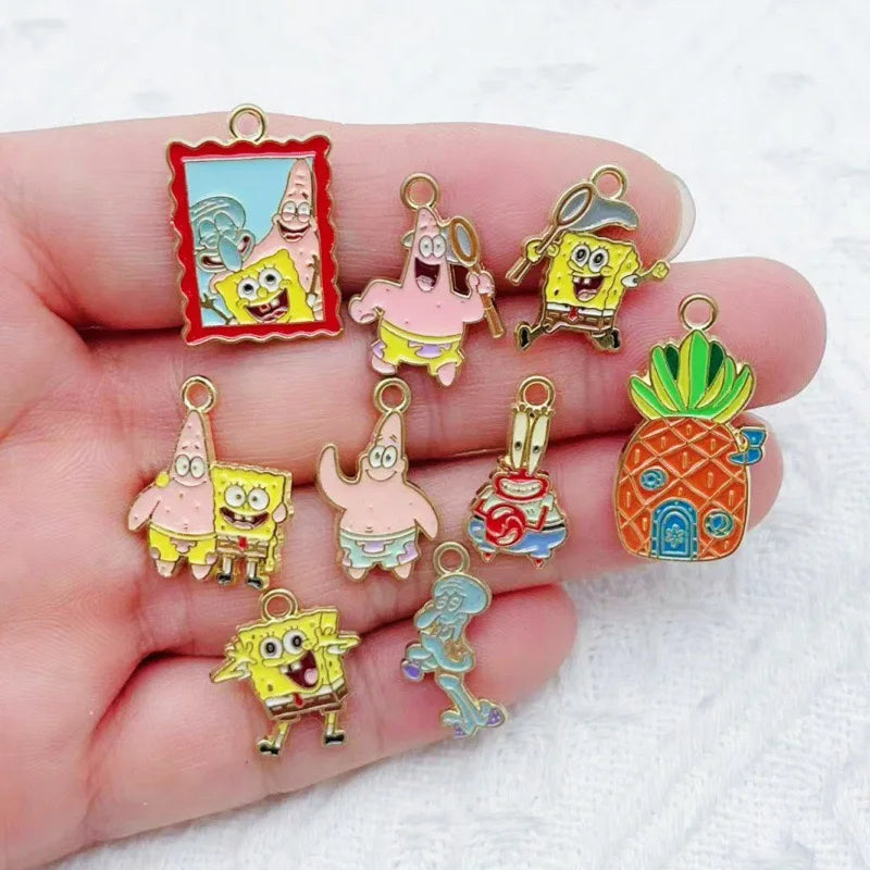 10pcs Cartoon Anime DIY Jewelry Accessories Alloy Drip Oil Pendant Keychain Earrings Bag Pendant