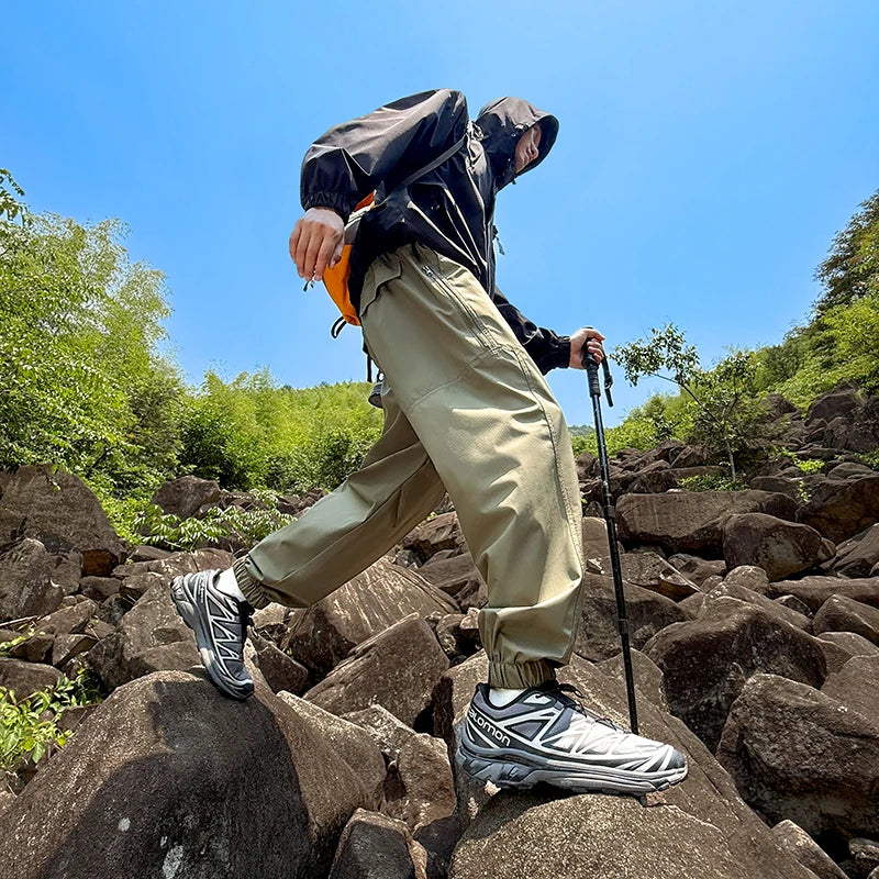 CHRLCK Men's Waterproof Hiking Pants Quick Dry Windproof Outdoor Trousers Camping Fishing Climbing Hunting Cargo Pants