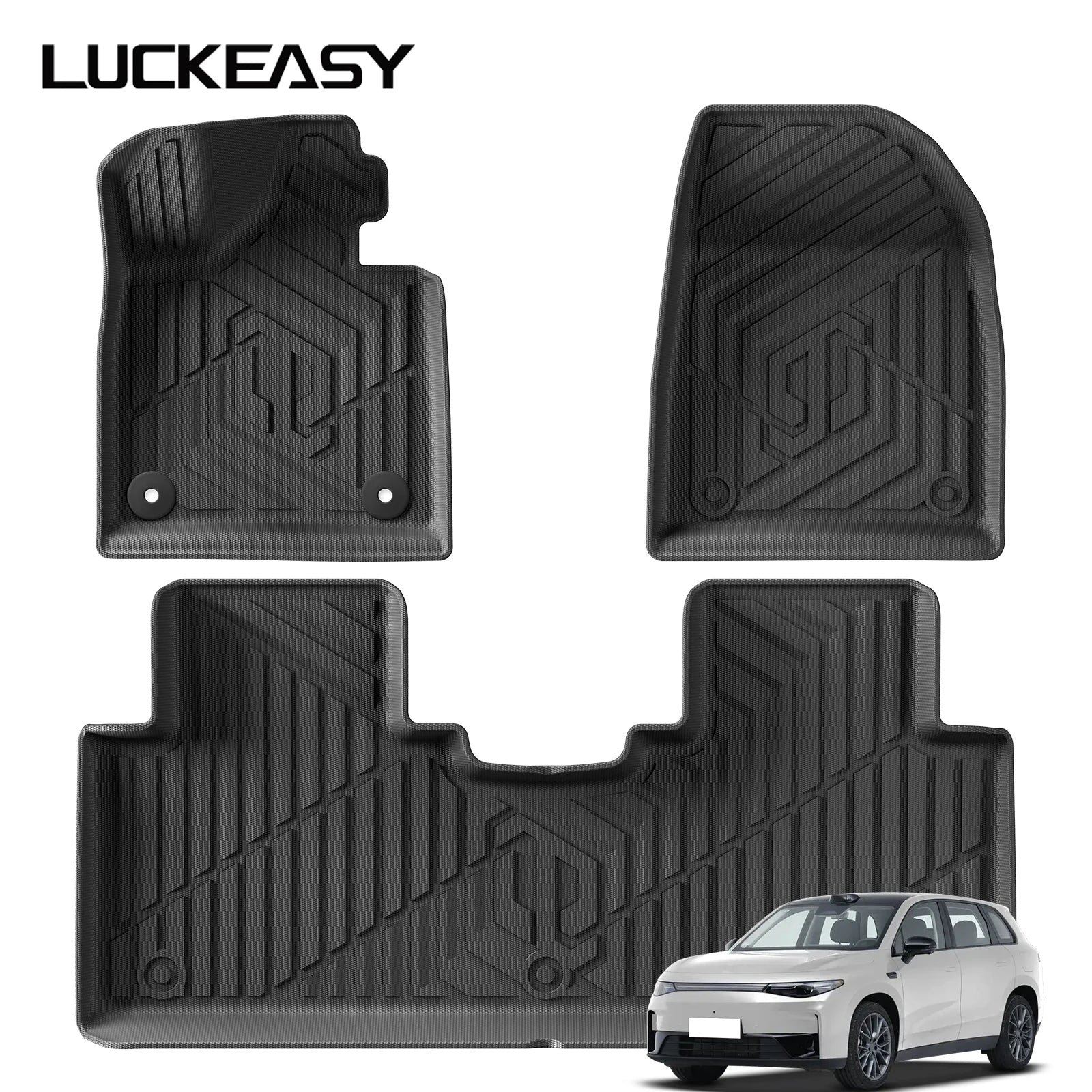 LUCKEASY for Leapmotor C10 2024-2026 Car Floor Mats Protective Pad Car Interior Accessories Waterproof Cargo Liner Trunk Mat