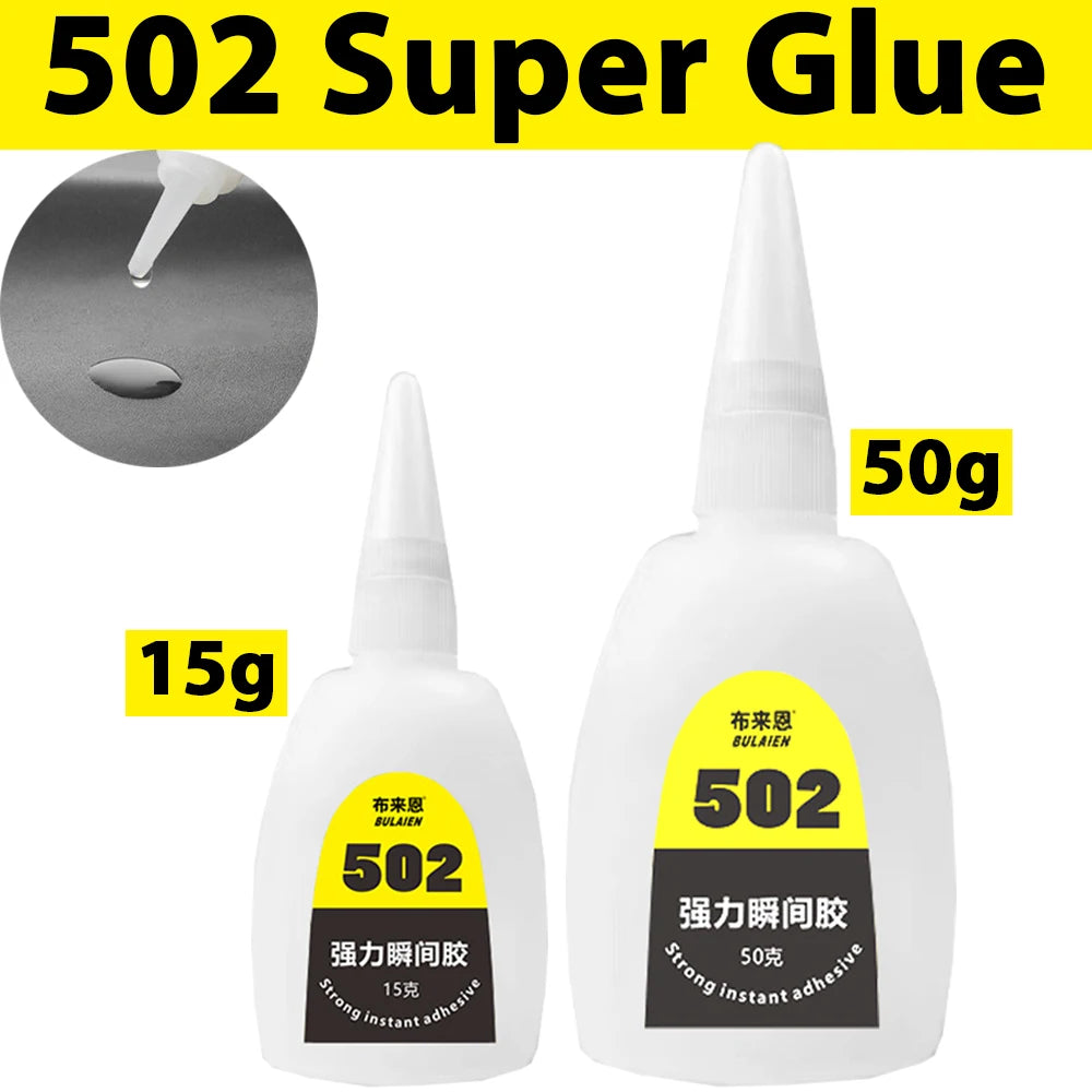 1/3/10PCs 502 Super Glue Instant Quick-Drying Cyanoacrylate Adhesive for Leather Rubber Wood Metal Strong Bond Liquid Glue Tool