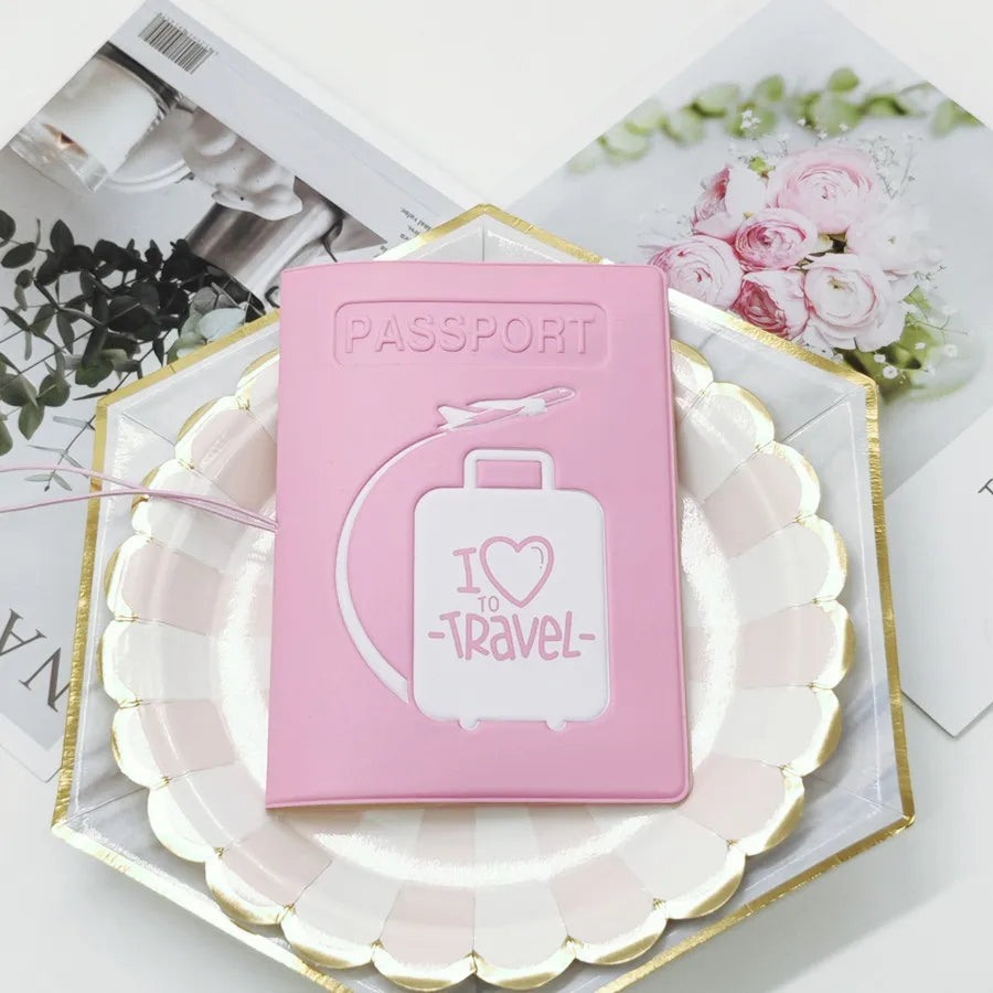 1 Piece I Love To Travel Creative 3D Passport Cover/Case Travel Accessories For Flight for Women or Men For Student