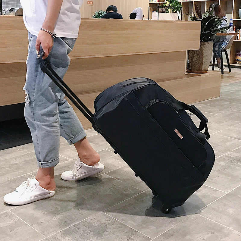 Large Capacity Luggage Bag Travel Bag Handheld Carry-On Bag Lightweight Short Trip Bag Unisex Oxford Cloth Pure Color Simple ...