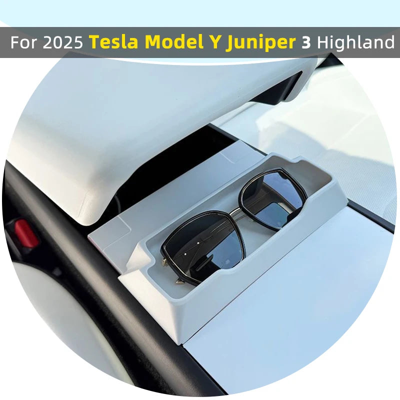 For Tesla New Model 3/Y YL Juniper/Launch 2025 2026 Highland Center Console Armrest Storage Box Glasses Tray Car Interior