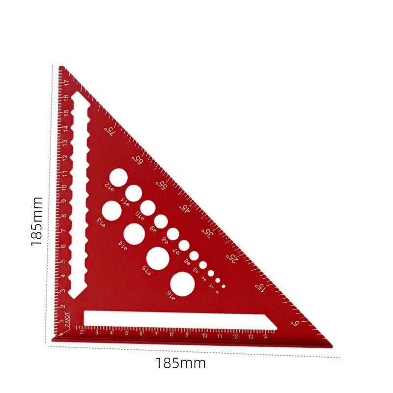 7Inch Metric Triangle Ruler Aluminum Alloy Angle Protractor Speed Metric Square Measuring Ruler Woodworker Measurement Tools