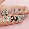 12pcs alloy printed cat pendant, DIY jewelry making earrings, keychain accessories