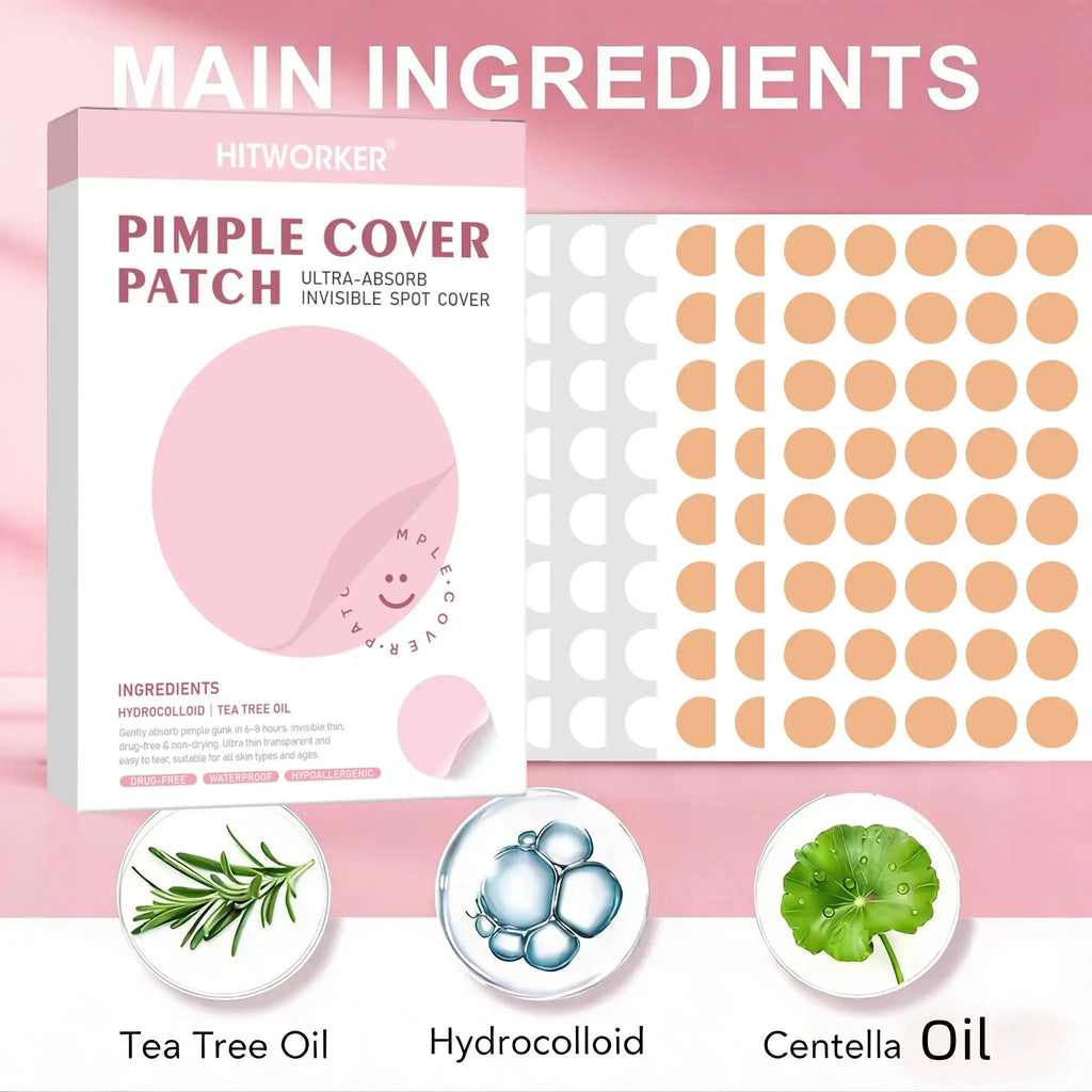 400pcs Hydrocolloid Acne Pimple Patches for Face, Effective Blemish Spot Treatment, Invisible & Skin-Friendly