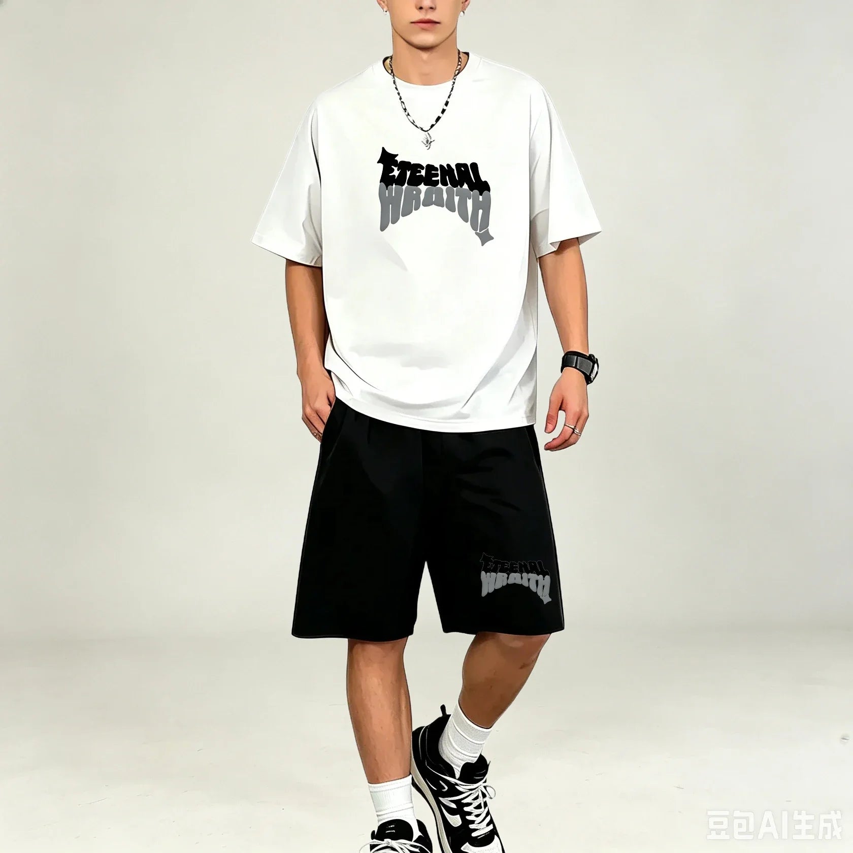 Best Selling Men T‑Shirts Sets 2‑Piece Outfit Short‑sleeve Tops With Drawstring Shorts Sets Casual Sport T‑Shirts Sets Plus‑Size