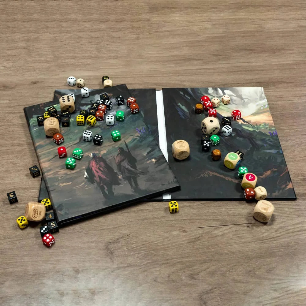 New D&D Master Screen Four-Panel Folding Coated Paper Forest D4-D20 Dice DM Screen for Dungeons & Dragon Pathfinder Board Games