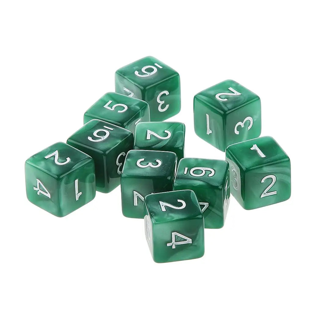 10pcs Acrylic Six Sided Dice D6 Dice Playing D&D RPG Games TRPG Lovers Gifts