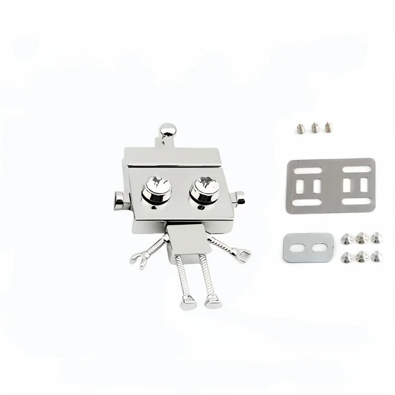 1pc Robot Shape Metal Bag Lock DIY Push Button Purse Lock Hardware Accessories