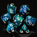 Resin Sharp Edged DND Dice, Handmade Dungeons and Dragons Dice Set D&D, RPG Polyhedral D and D Dice Set for Role Playing Game