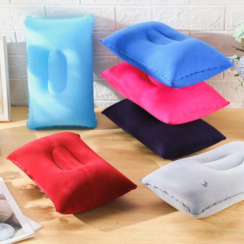 1 Pack Inflatable Pillow, Squared Ultralight Camping Travel Pillow Desk Rest Neck Support for Hiking Backpacking Office
