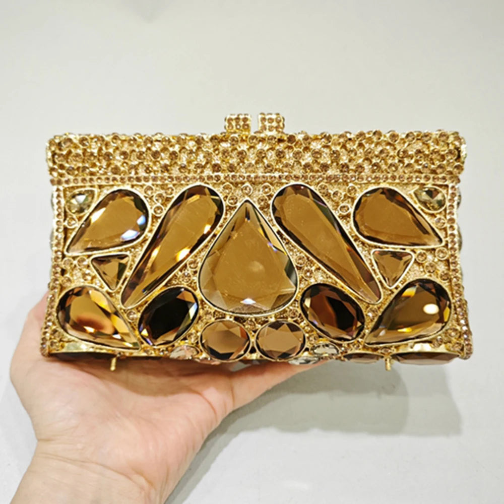 New Large Rhinestone Evening Bag Crystal Dinner Bag WHTUOHENG  Diamond Clutch Women's Bag Luxury Formal Party Bags And Handbags