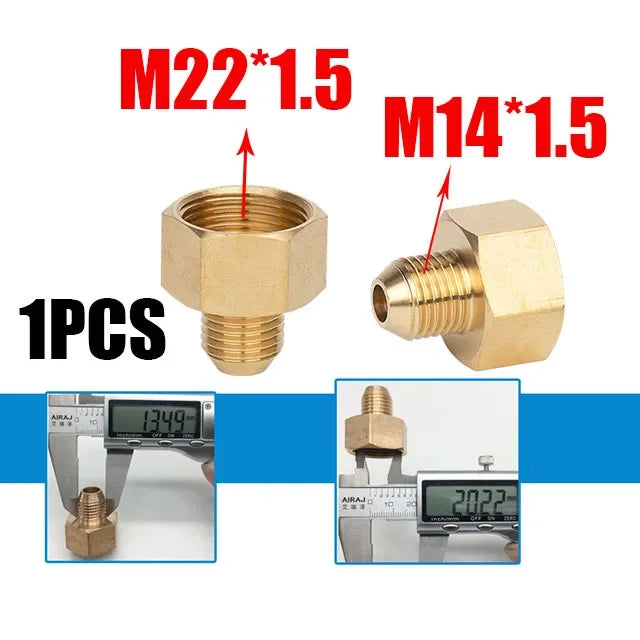 Reducing Brass Fitting 3/8" 1/2" M14 M18 M22 Thread Connector Male Female Adaptor Pressure Washer Gun Hose Connector