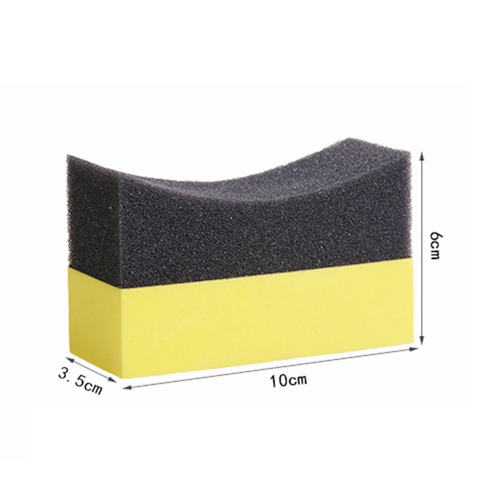 Car Cleaning Sponge Wipe Corner Edge 6Pcs Gloss Shine Tire Contour Pads Polishing Sponge Cleaning Sponge Tyre Cleaning Sponge