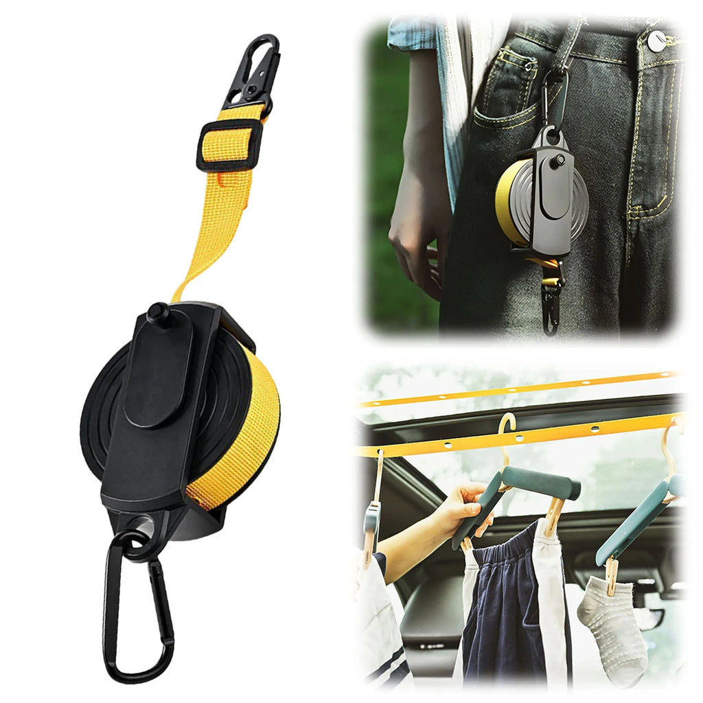 Adjustable Rope Hanger 10KG Weight Capacity Portable Camping Clothesline 3.6M Long with Hole for Travel Camping Hotel Backyard