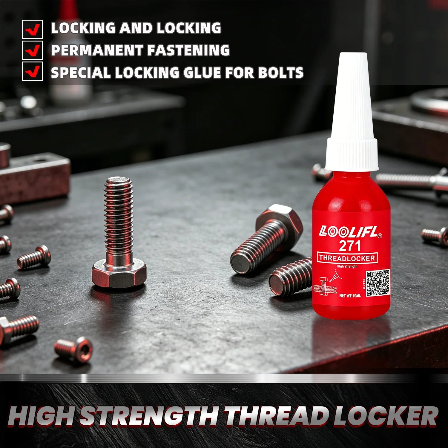LOOLIFL Super Glue 502 & Threadlocker Set 243 Medium Strength 271 High Strength Anaerobic Screw Lock Glue Instant Cyanoacrylate Adhesive Sealant for Metal Wood Ceramic Repair