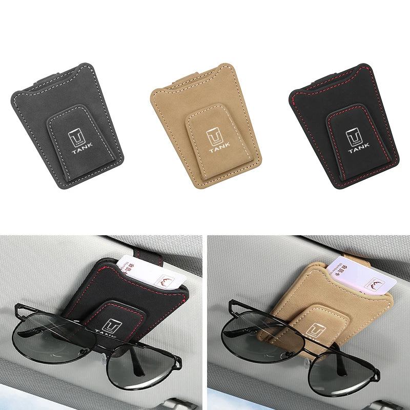 Suede Car Interior Accessories Glasses Clip Sunglasses Storage For Great Wall GWM Tank 300 City 300 Border 400 500 PHEV 700