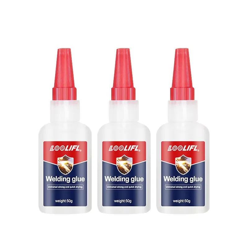 Loolifl50G High-Strength Oily Welding Glue - Super Glue, Universal Strong Instant Adhesive, Used for Metal, Ceramic, Glass, Wood, Plastic, and Alloy Stable and Does Not Turn Yellow