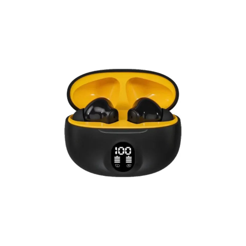 Cloud-Touch Smooth Oval Bluetooth Earphones Minimalist Front Digital Screen Portable Wireless Audio Earbuds for Sports