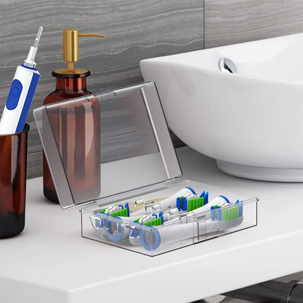 Toothbrush Head Storage Box Replacement Brush Heads Travel Case Compatible with Oral B, iO and Philips Electric Toothbrush Head