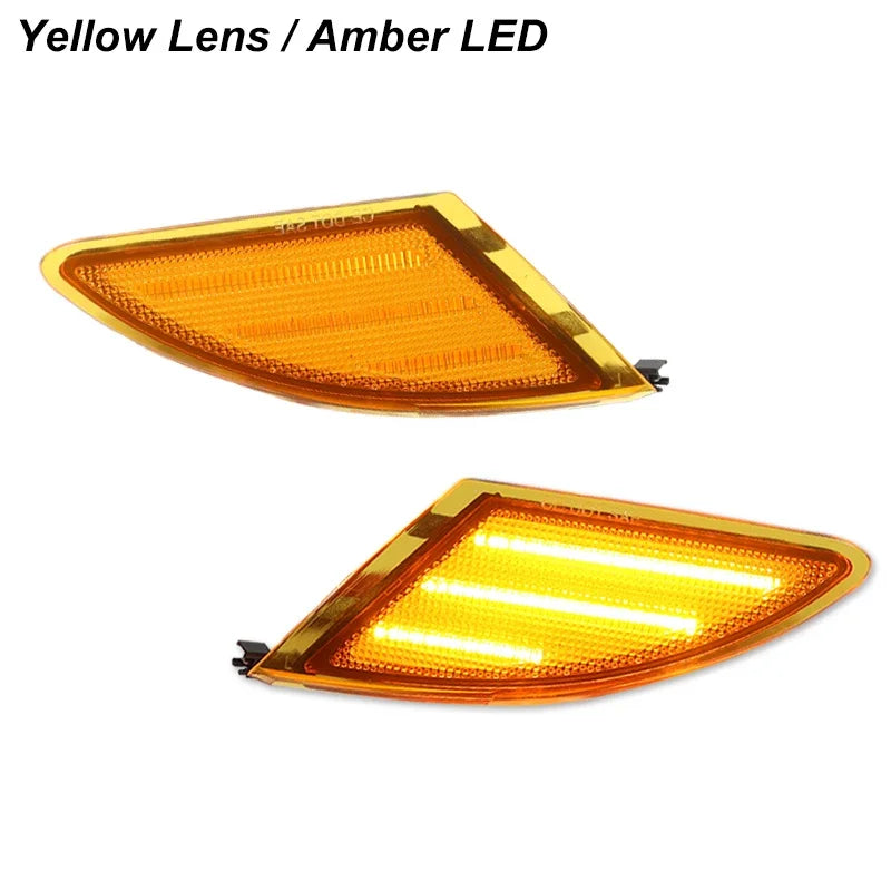 iJDM Amber Full LED Front Bumper Side Marker Lights For 2006-2010 Mercedes-Benz W251 R-Class,Replace OEM Amber Front Sidemarkers