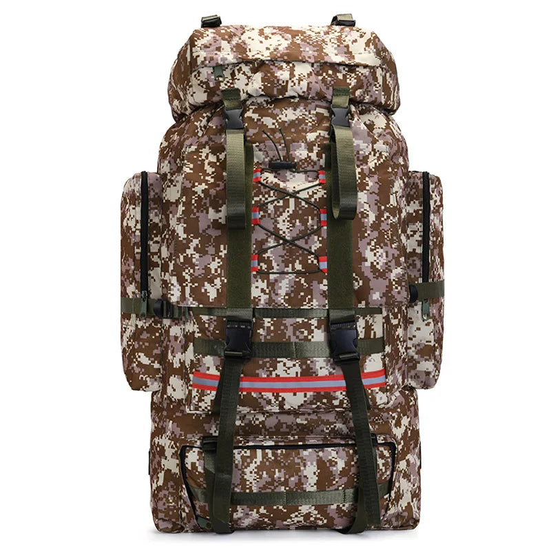 130L Hiking Camping Backpack Travel Large Luggage Bag Trekking Outdoor Sports Pack Molle Trekking Rucksack with Reflective Strip