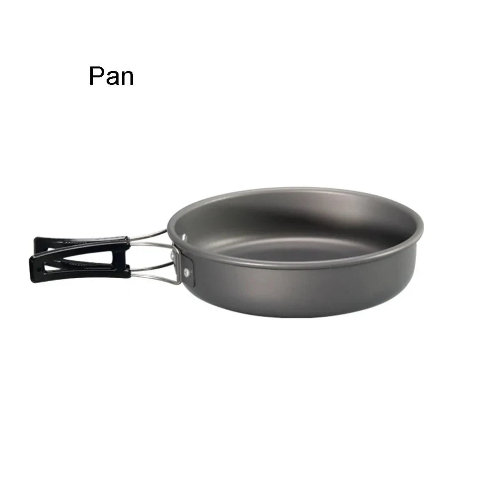 Camping Cookware Kit Outdoor Cooking Set Aluminum Pot Equipment Travel Tableware Kitchen for Hiking Picnic BBQ