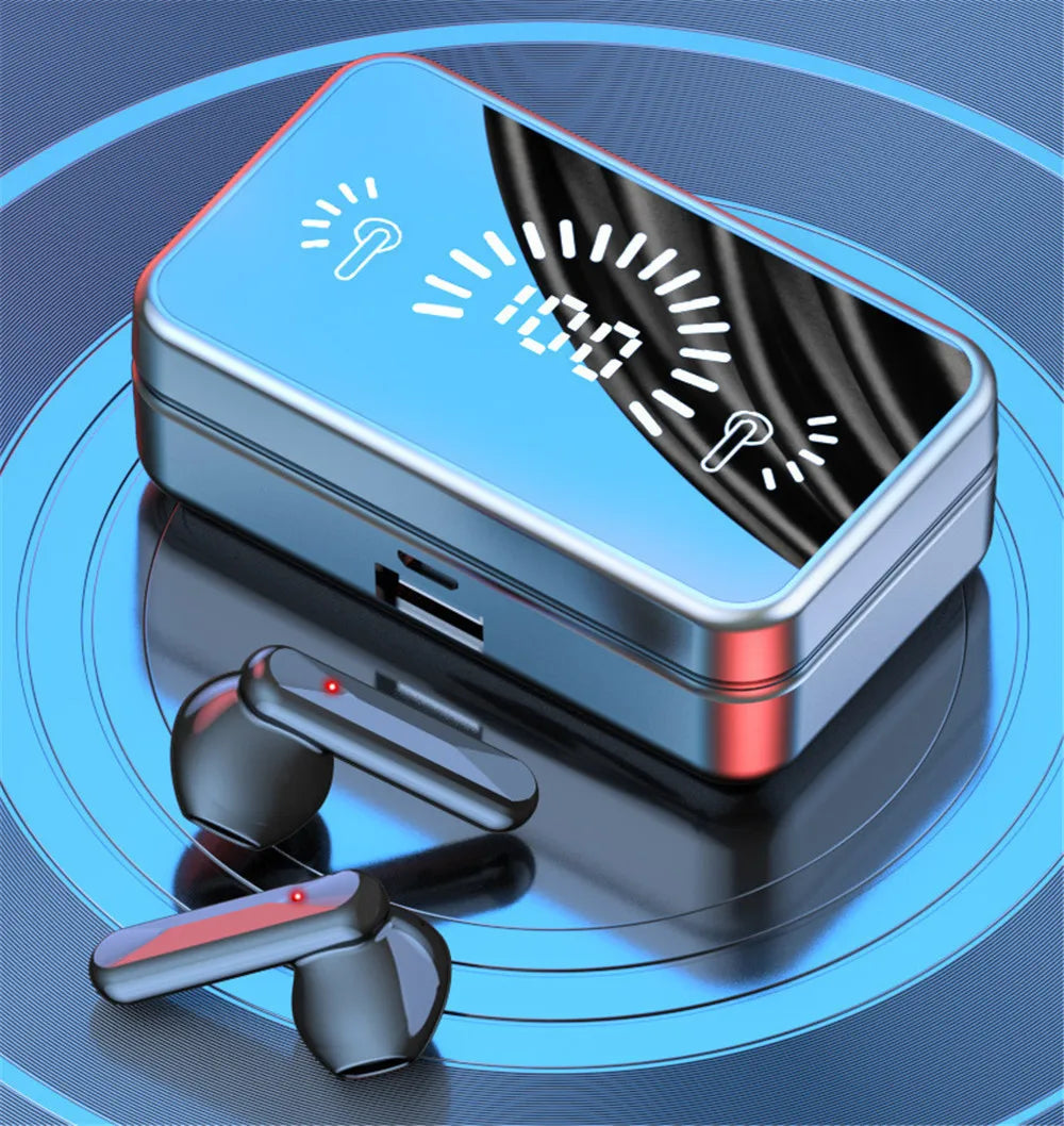 Wireless Tv Earbud Tws Bluetooth Headset with USB Adaptor 9D Stereo Earphone CVC Noise Cancelling 2000mA Charging Box Mic for TV