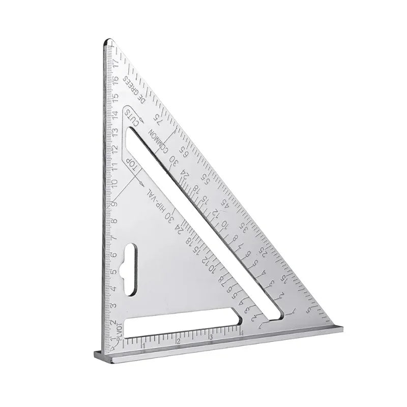 7 Inch Aluminum Alloy Speed Triangle Ruler Durable Carpentry Tool for Framing Roofing and Construction Measurement