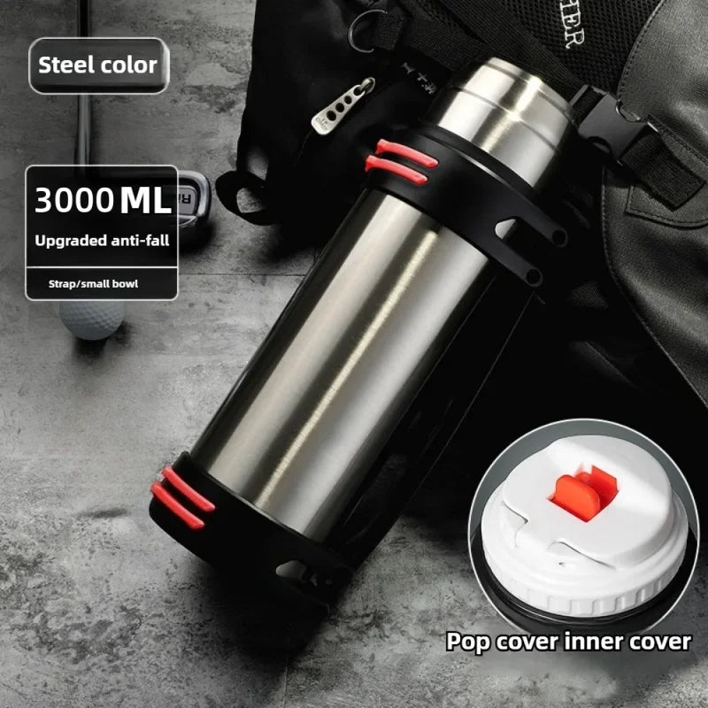 Large-Capacity Stainless Steel 316 Insulated Cup, Portable Travel Water Bottle, Car Tea Infuser, Shoulder-Type Insulated Cup
