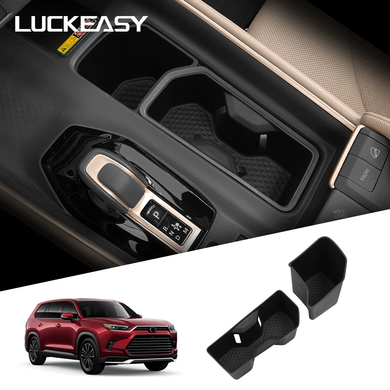 for Toyota Grand Highlander 2024-2025 Central Console Water Cup Holder Car Interior Accessories Drinks Holder Storage Case 2pcs