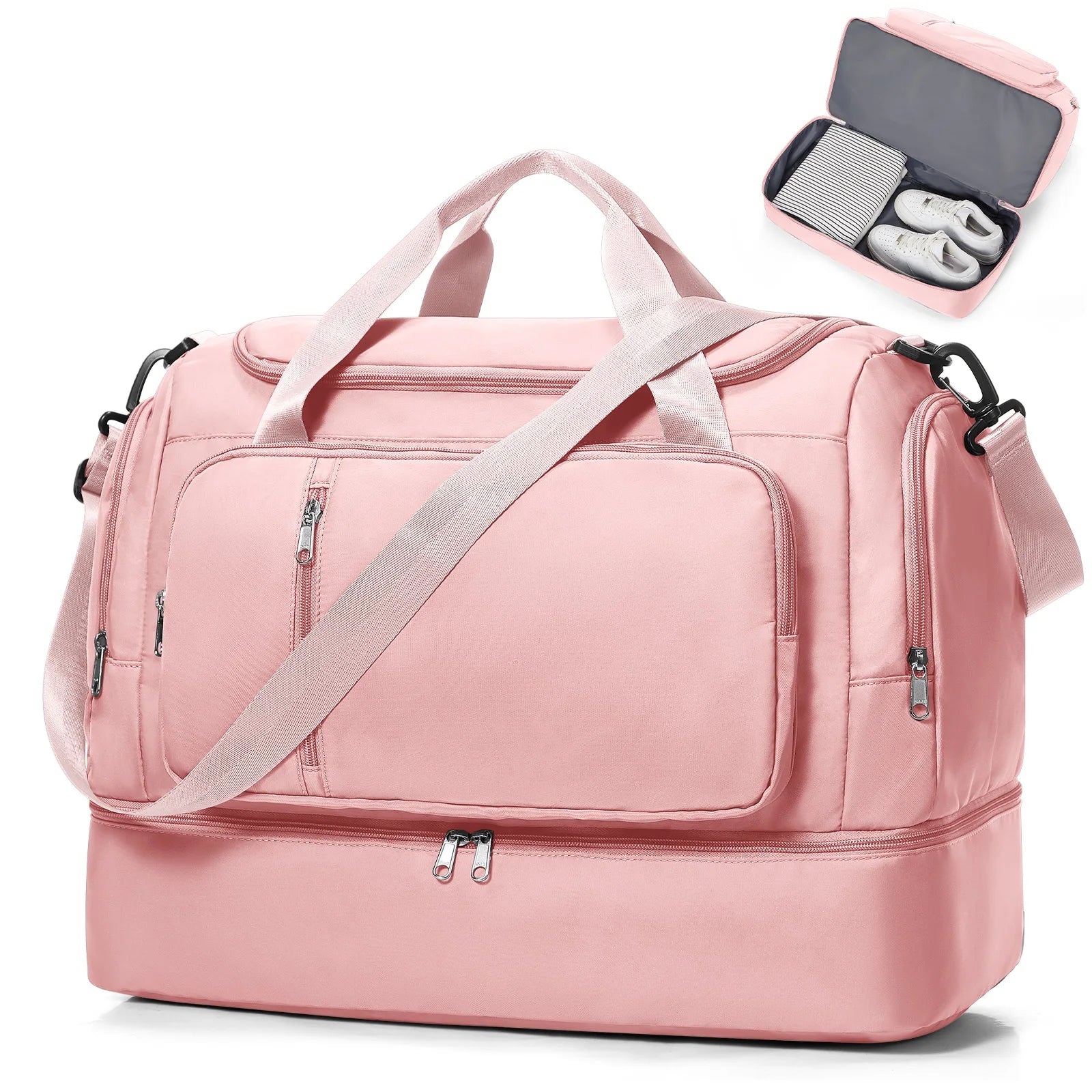 Travel Bag for  Women - Waterproof Large Capacity Multi-Pocket Hand Luggage Bag Gym Bag Weekender Travel Clothing Storage Bag