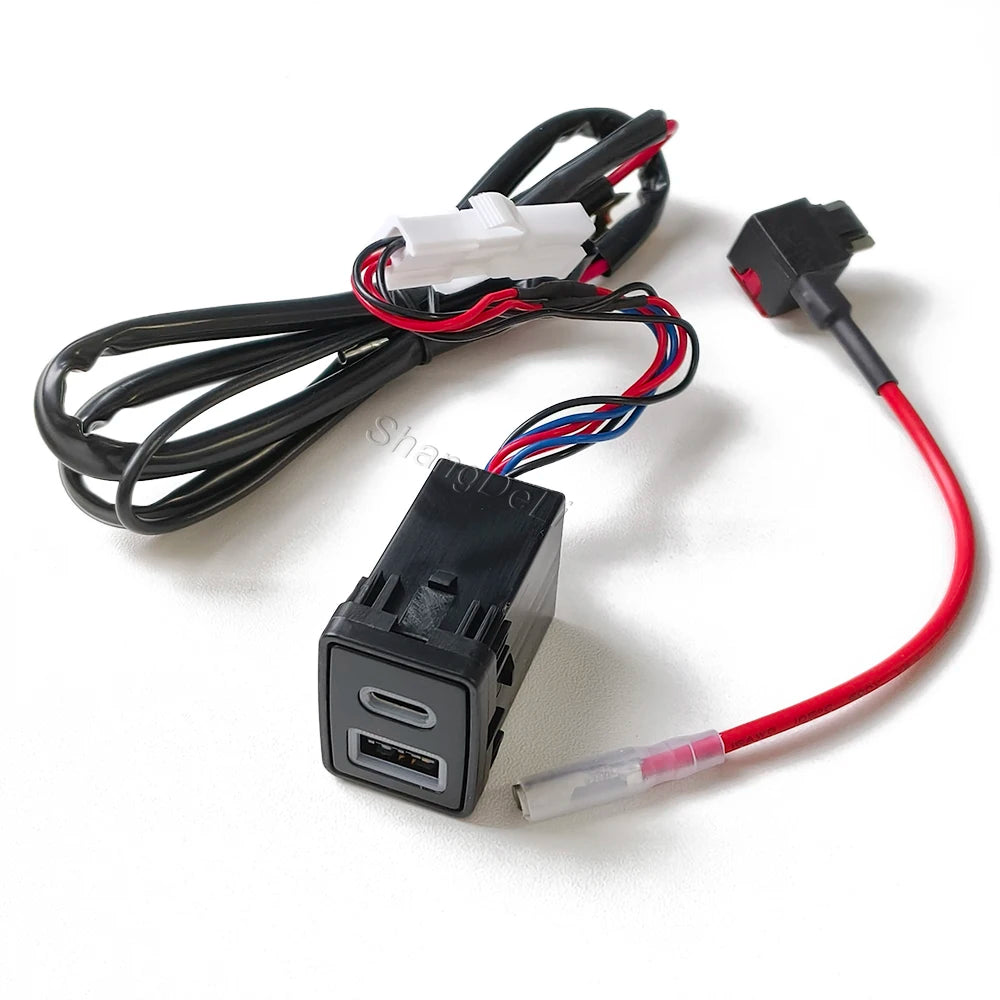 Car Quick Charger Dual Port TYPE-C PD QC3.0 USB Interface Socket for Nissan Teana Sylphy Qashqai X-TRAIL Serena Bluebird Navara