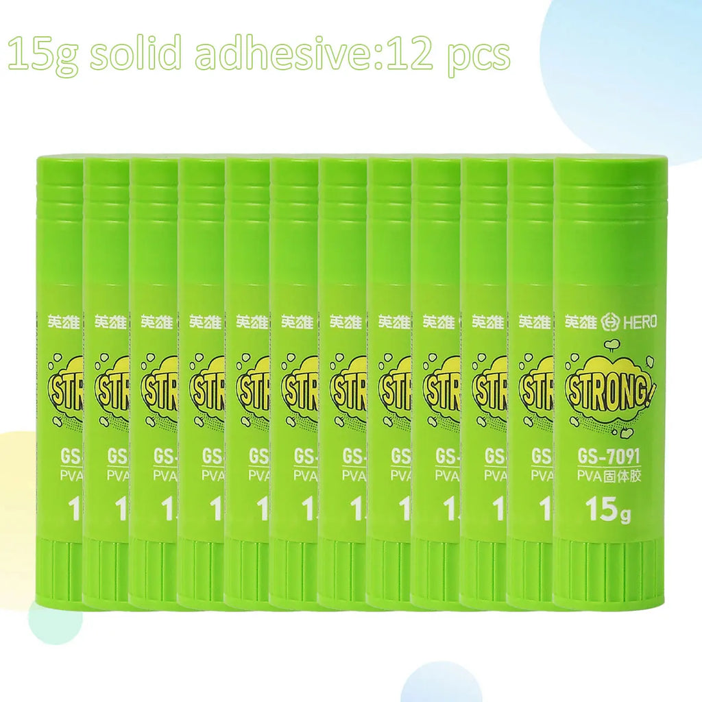 WQN-12pcs Formaldehyde-Free Strong Adhesion PVA Small and Convenient Daily DIY Handcraft Office School Supplies