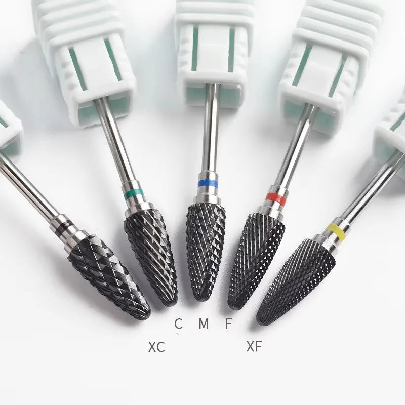 Black Ceramic Nail Drill Bits 3/32'' Safe & Professional Nail Cleaning Polishing Head For Callus & Dead Skin Removal Nails Tools