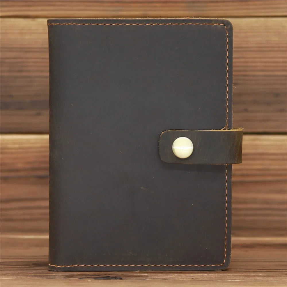 Large Vintage Genuine BULL COW CRAZY HORSE Leather Passport Cover Retro Business Card Holder Men Credit Card ID Holders 1047