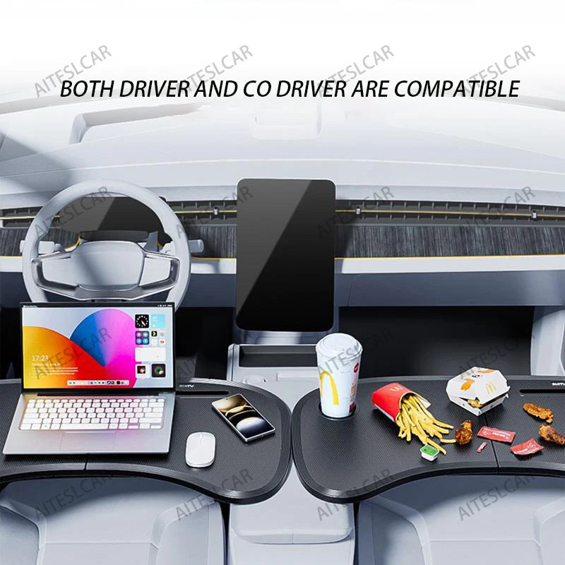 For Tesla Car Table Holder Steering Wheel Car Laptop Computer Desk Mount Stand Table Eat Work Cart Drink Food Coffee Goods Holde