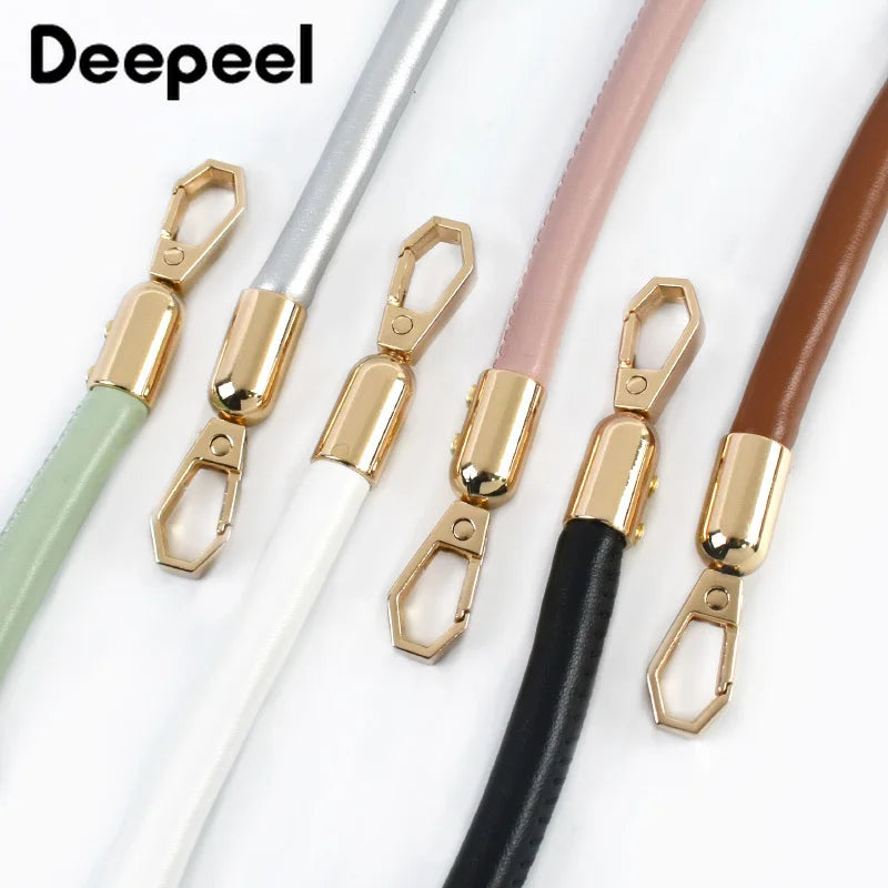 2Pcs 30/40/60/115cm Pu Leather Bag Handles Metal Hook Buckles Handbag Purse Replacement Shoulder Straps DIY Bags Accessories