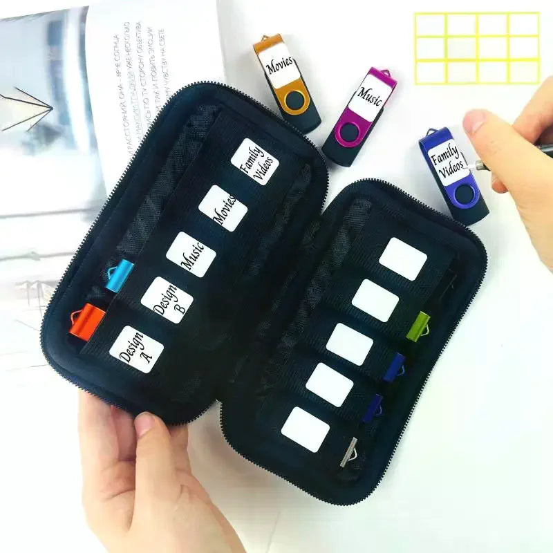 Portable USB Flash Drive Storage Bag Electronic Accessories Organizer Case For USB Disk Pen