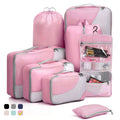 Good Quality 8 Pieces Suitcase Organizer Pouch Visual Mesh Packing Cubes Tear-resistant Clothing Storage Bags with Toiletry Bag