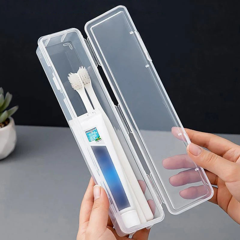 1Pcs Portable Toothbrush Box Plastic Travel Toothbrush Case Transparent Toothbrush Holder Organizer Travel Practical Accessories