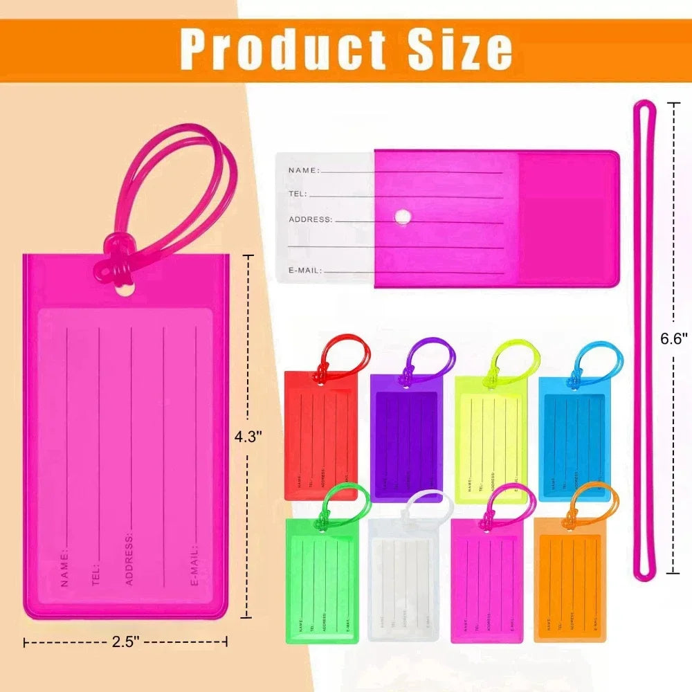 Soft PVC Transparent Cute Luggage Tag Suitcase Luggage Label Card Travel Luggage Tag Bag Tags Id Card Holder Travel Accessories