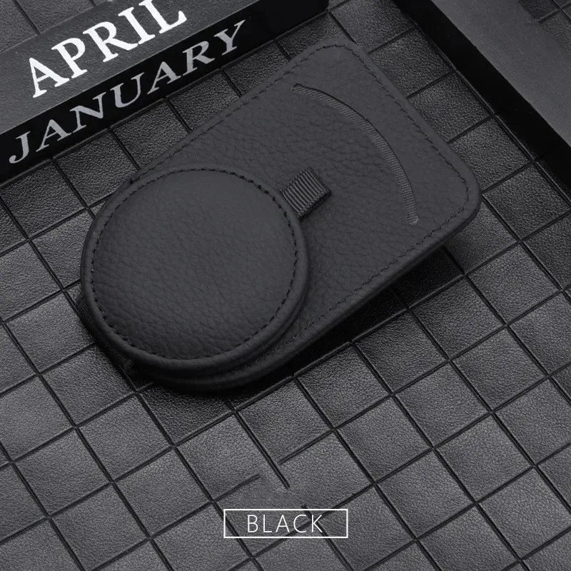 Car Sunglasses Bracket Sunshade Glasses Clip Multi functional Leather Glasses Hanger Portable Ticket Card Clip Car Accessories
