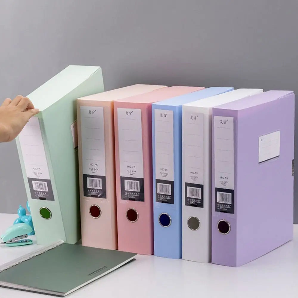 Multifunctional A4 File Organizer Box Thickened Dustproof File Paper Organizer Morandi Color PP Plastic Document Case