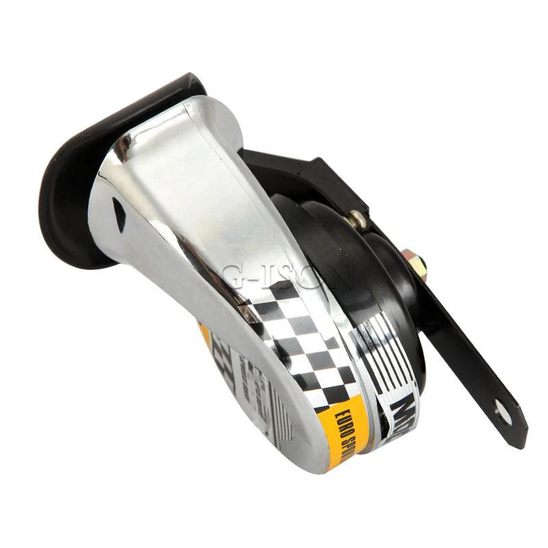 Chrome Horn 510Hz DC12V High Frequency Motorcycle Quad Dirt Bike Pocket Alarm for Electric Scooter Moped ATV Go-Kart Claxon 12 V