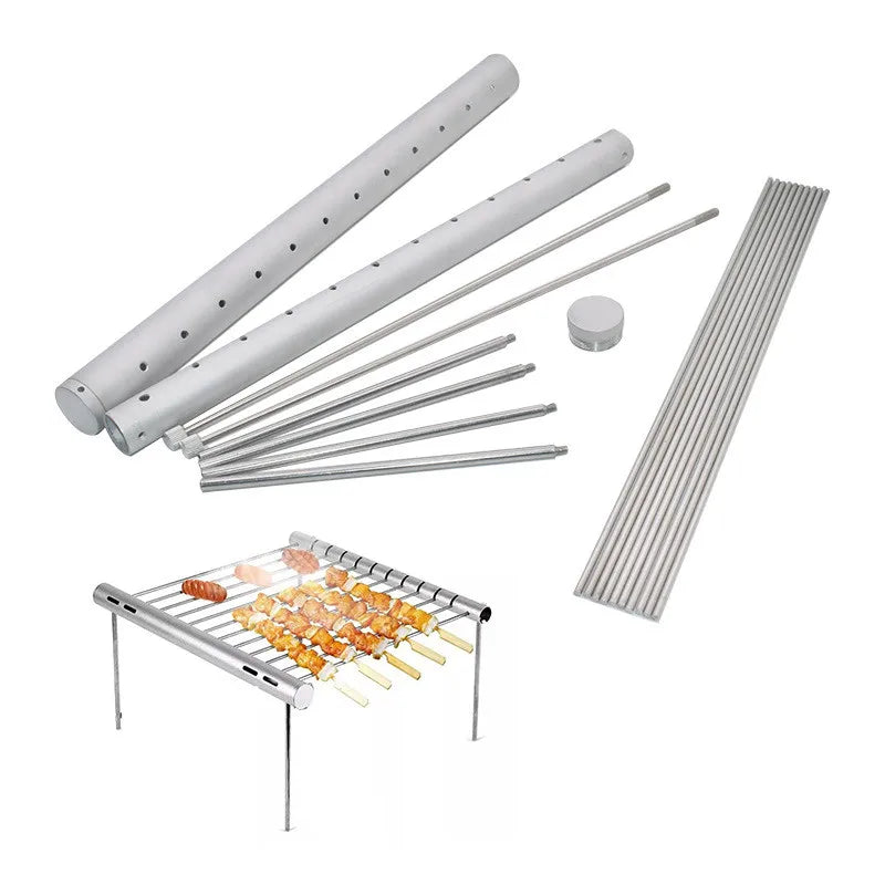Foldable Mini Pocket Stainless Steel BBQ Grill Portable Compact Barbecue Stove For Home Backyard Park Outdoor Cooking Accessorie