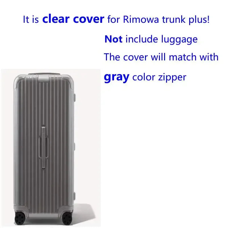 Luggage Covers for Rimowa Essential Trunk Plus 33inch Suitcase Protector PVC Clear Dustproof Case with Zipper Customized