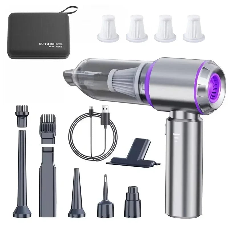 Brushless Motor Wireless Car Vacuum Cleaner High Power Handheld Portable Powerful Air Duster For Car Household Cleaning